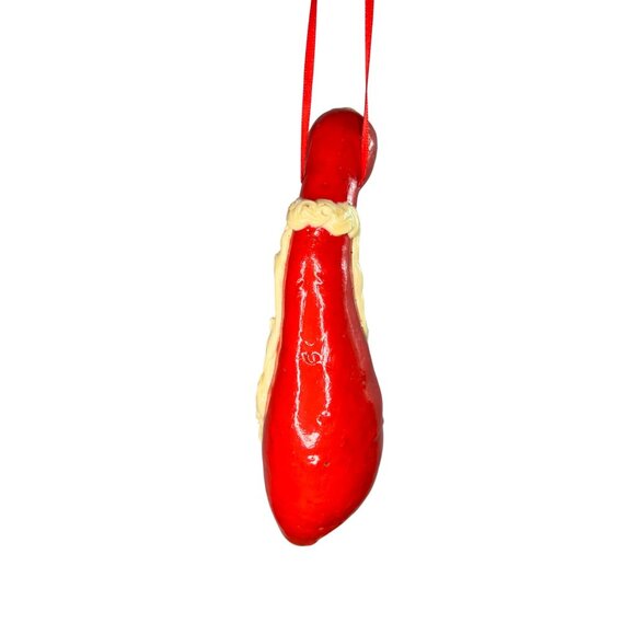 Vintage Gourd Santa Claus Hanging Christmas Ornament Red White - Picture 6 of 12